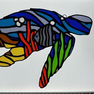 Stained glass turtle